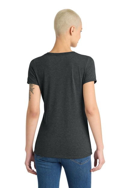 District Women's Perfect Tri V-Neck Tee DM1350L Black Frost