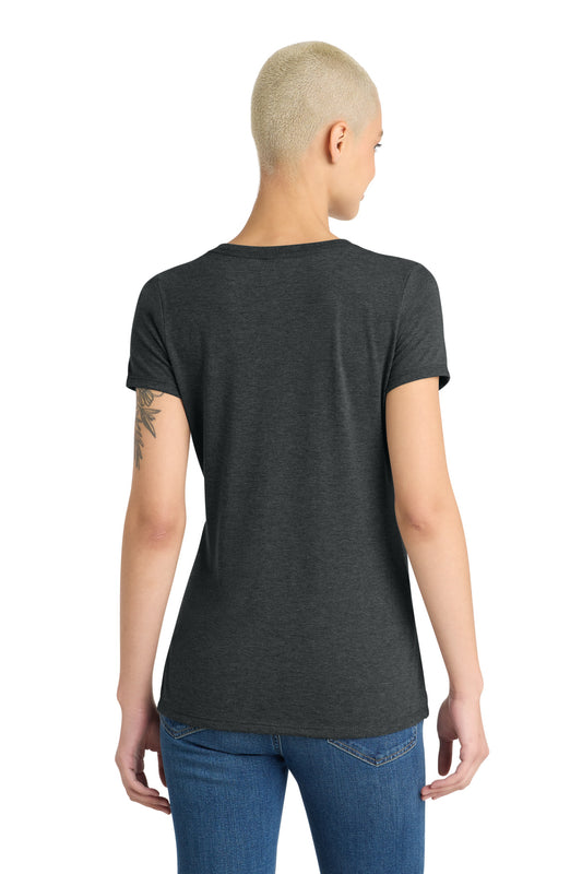 District Women's Perfect Tri V-Neck Tee DM1350L Black Frost