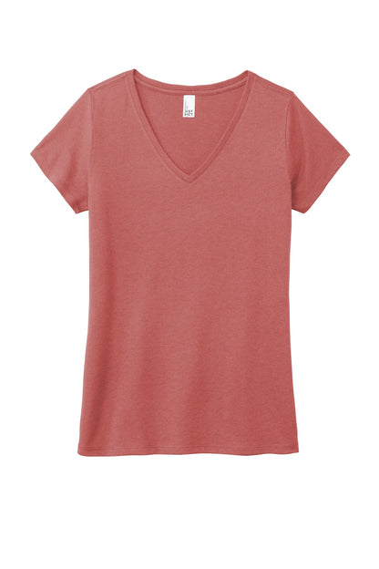 District Women's Perfect Tri V-Neck Tee DM1350L Blush Frost
