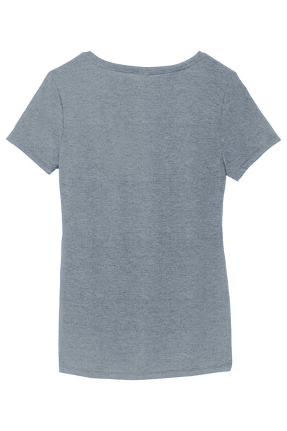District Women's Perfect Tri V-Neck Tee DM1350L Flint Blue Heather