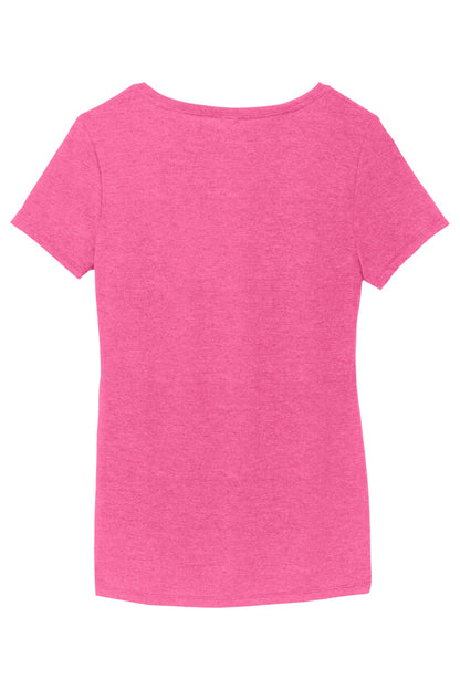 District Women's Perfect Tri V-Neck Tee DM1350L Fuchsia Frost