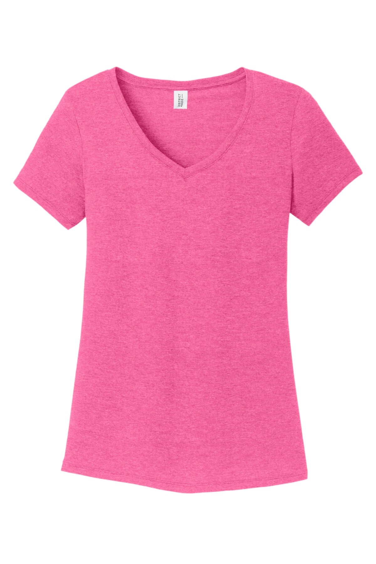District Women's Perfect Tri V-Neck Tee DM1350L Fuchsia Frost