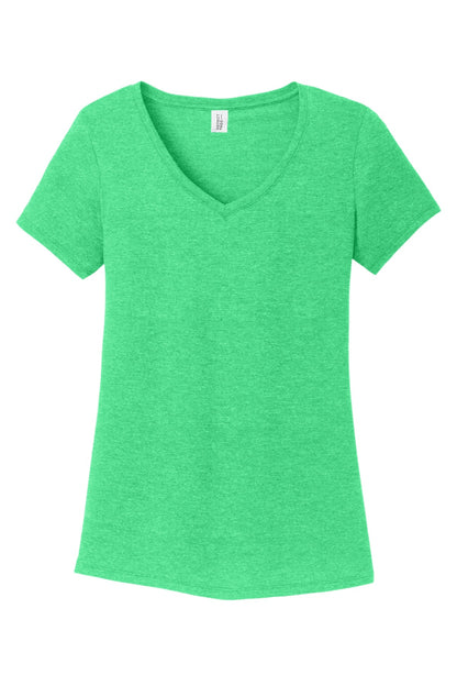 District Women's Perfect Tri V-Neck Tee DM1350L Green Frost