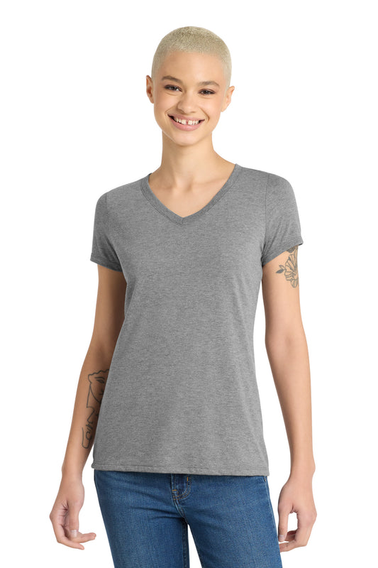 District Women's Perfect Tri V-Neck Tee DM1350L Grey Frost