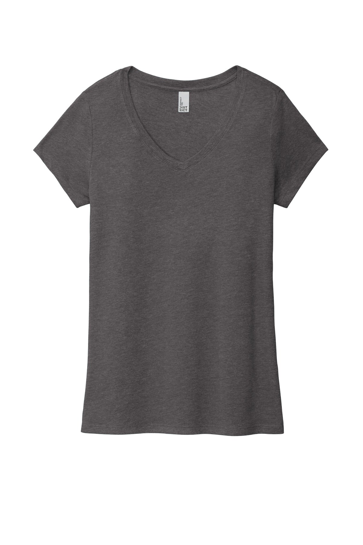 District Women's Perfect Tri V-Neck Tee DM1350L Heathered Charcoal