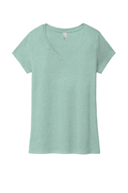 District Women's Perfect Tri V-Neck Tee DM1350L Heathered Dusty Sage