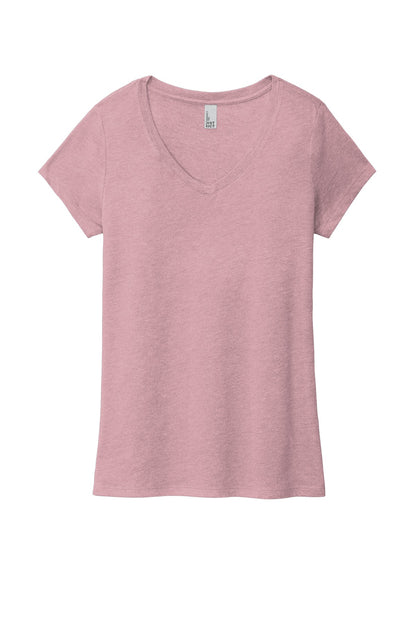 District Women's Perfect Tri V-Neck Tee DM1350L Heathered Lavender