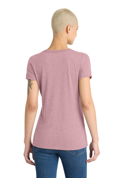District Women's Perfect Tri V-Neck Tee DM1350L Heathered Lavender