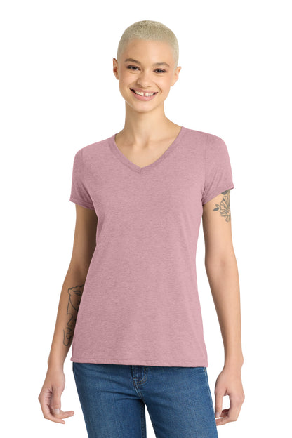 District Women's Perfect Tri V-Neck Tee DM1350L Heathered Lavender