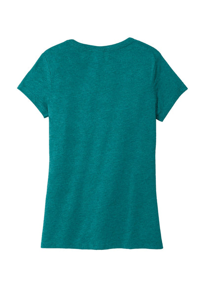 District Women's Perfect Tri V-Neck Tee DM1350L Heathered Teal