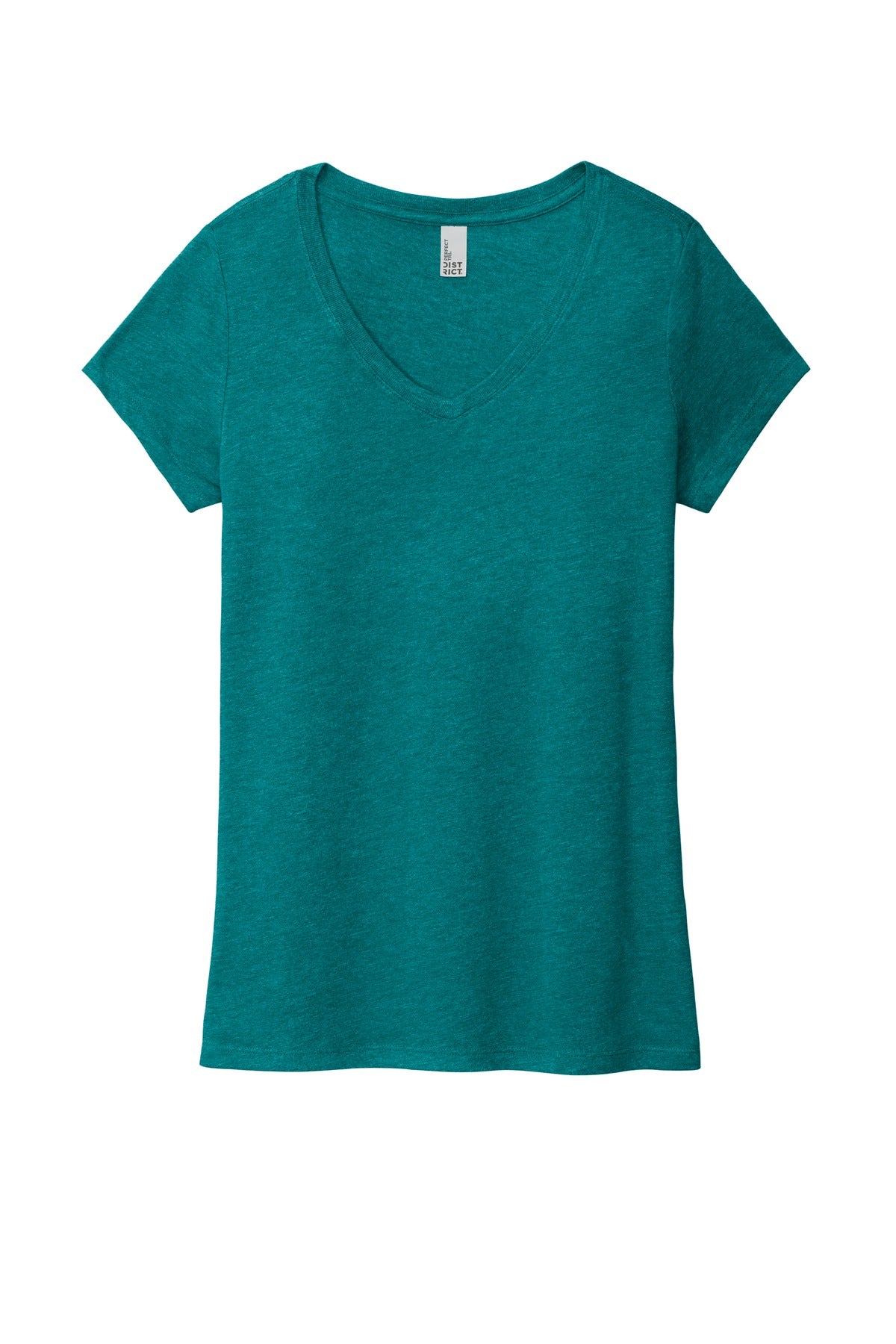 District Women's Perfect Tri V-Neck Tee DM1350L Heathered Teal