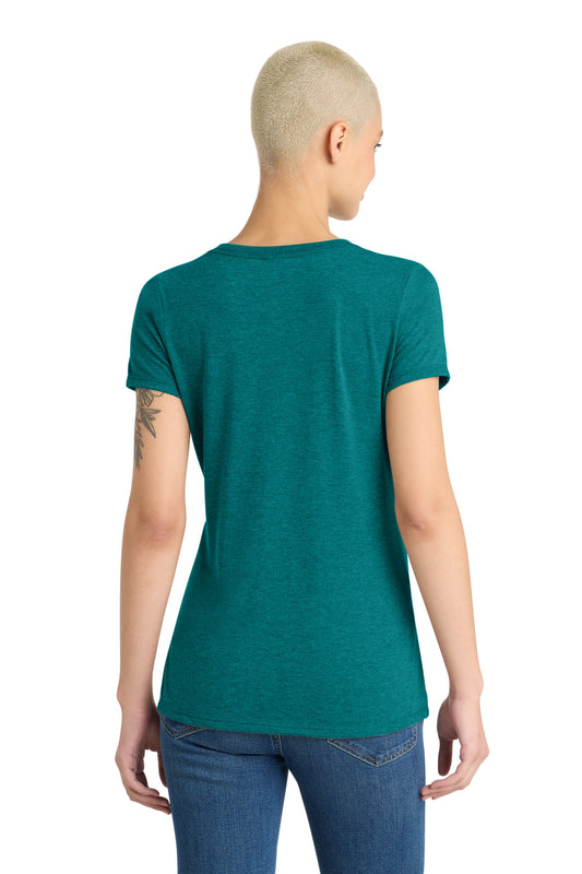District Women's Perfect Tri V-Neck Tee DM1350L Heathered Teal