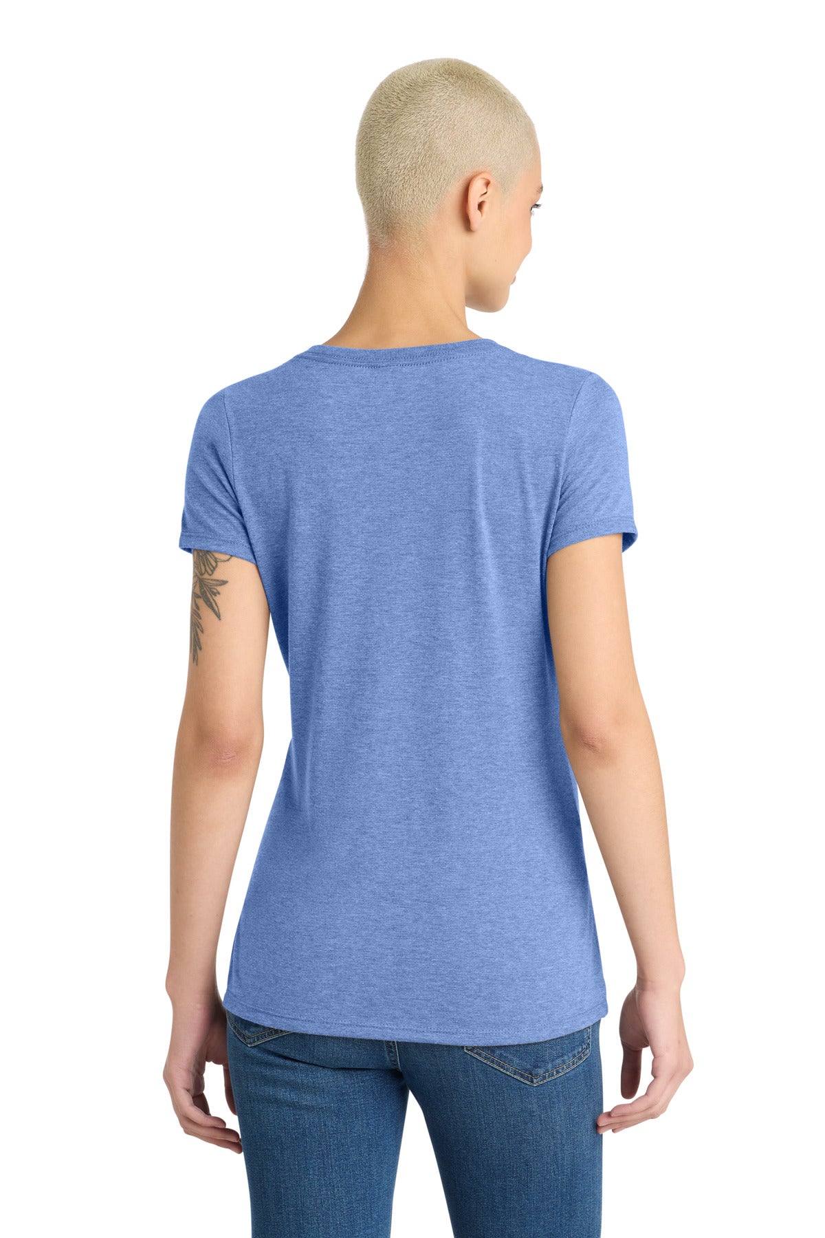 District Women's Perfect Tri V-Neck Tee DM1350L Maritime Frost