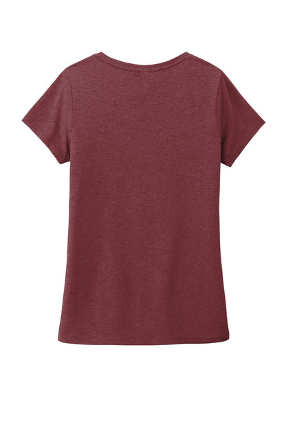 District Women's Perfect Tri V-Neck Tee DM1350L Maroon Frost