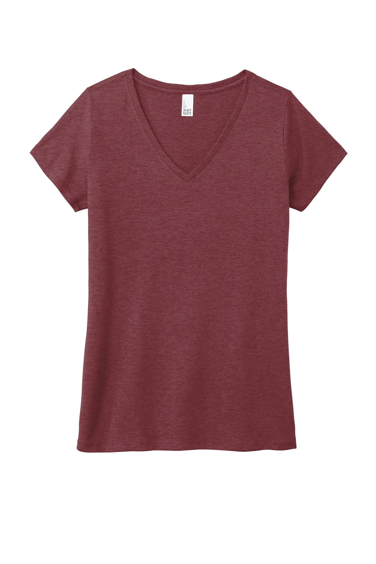District Women's Perfect Tri V-Neck Tee DM1350L Maroon Frost