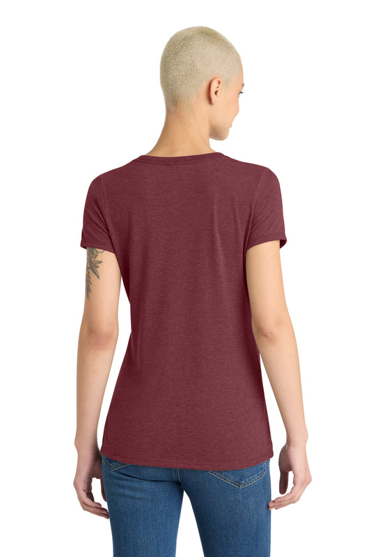 District Women's Perfect Tri V-Neck Tee DM1350L Maroon Frost