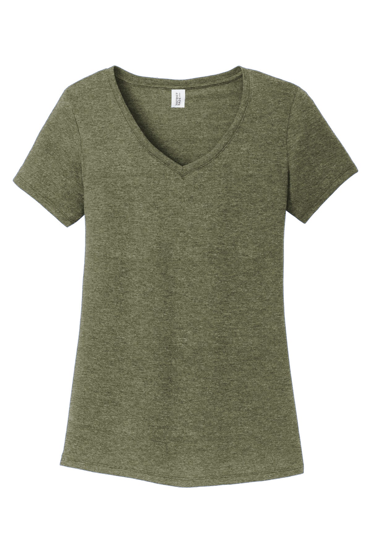District Women's Perfect Tri V-Neck Tee DM1350L Military Green Frost