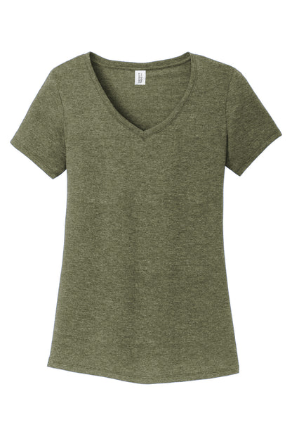 District Women's Perfect Tri V-Neck Tee DM1350L Military Green Frost