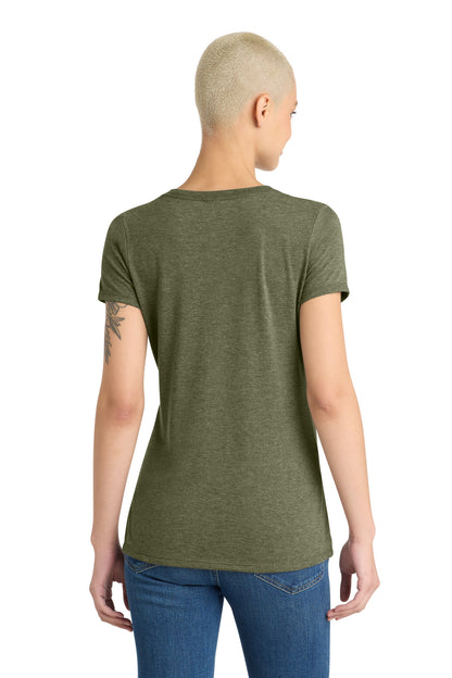 District Women's Perfect Tri V-Neck Tee DM1350L Military Green Frost