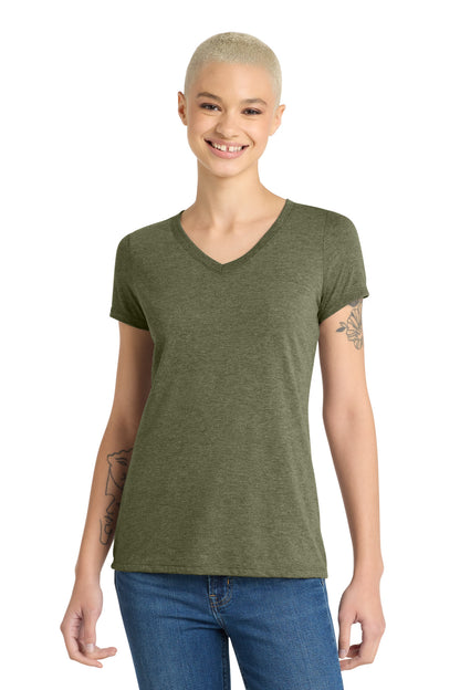 District Women's Perfect Tri V-Neck Tee DM1350L Military Green Frost