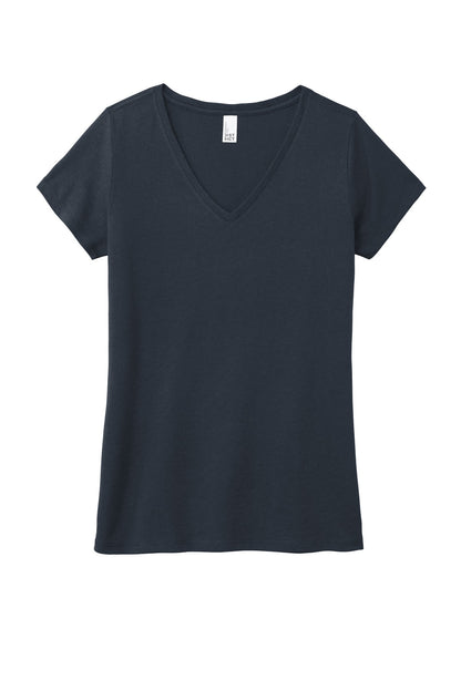 District Women's Perfect Tri V-Neck Tee DM1350L New Navy