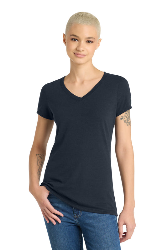 District Women's Perfect Tri V-Neck Tee DM1350L New Navy