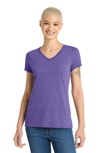 District Women's Perfect Tri V-Neck Tee DM1350L Purple Frost