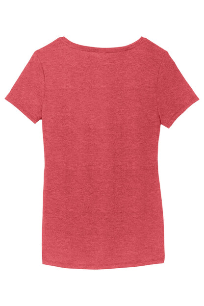 District Women's Perfect Tri V-Neck Tee DM1350L Red Frost