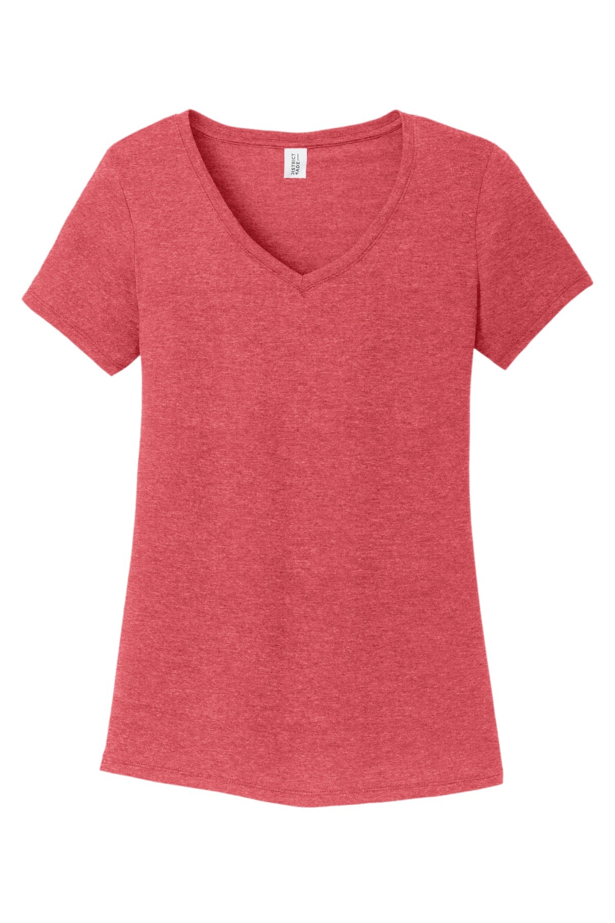 District Women's Perfect Tri V-Neck Tee DM1350L Red Frost