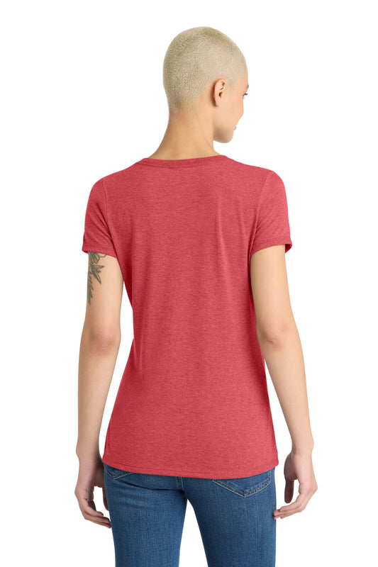 District Women's Perfect Tri V-Neck Tee DM1350L Red Frost
