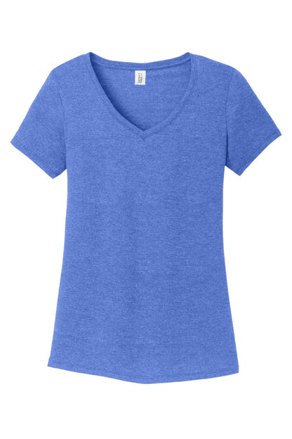 District Women's Perfect Tri V-Neck Tee DM1350L Royal Frost