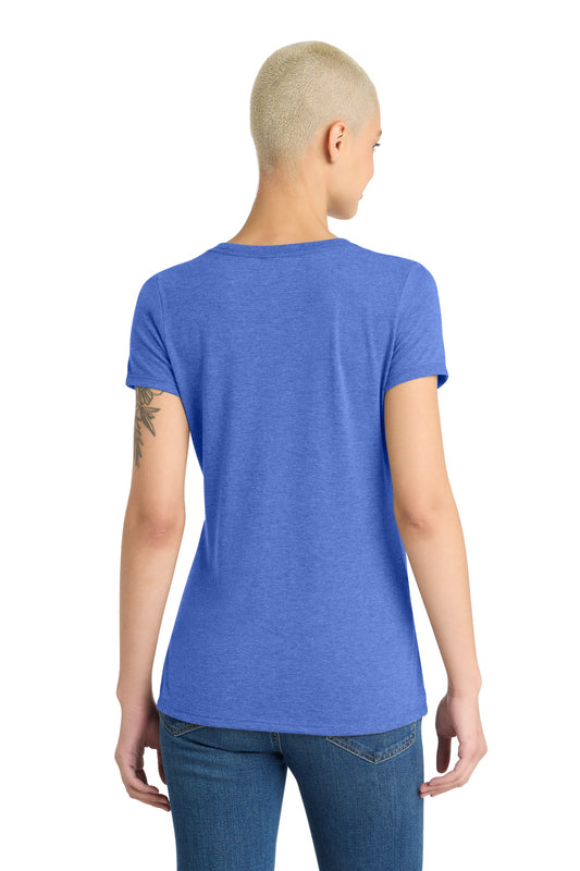 District Women's Perfect Tri V-Neck Tee DM1350L Royal Frost