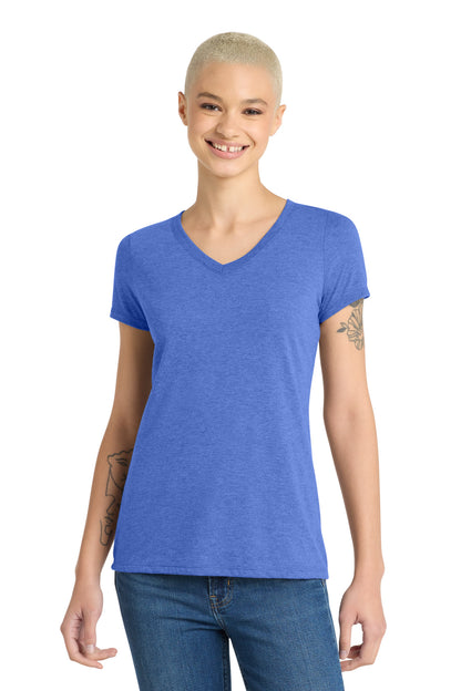 District Women's Perfect Tri V-Neck Tee DM1350L Royal Frost