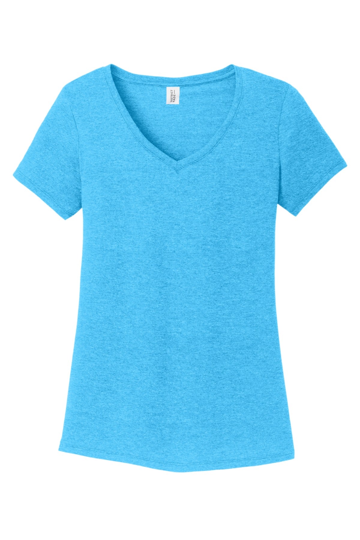 District Women's Perfect Tri V-Neck Tee DM1350L Turquoise Frost