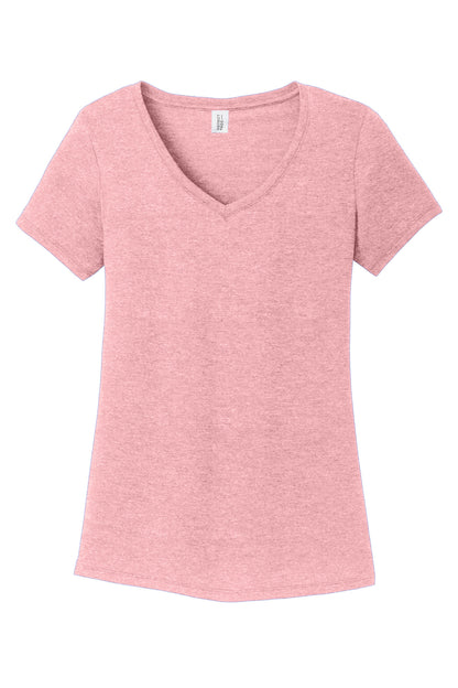 District Women's Perfect Tri V-Neck Tee DM1350L Wisteria Heather