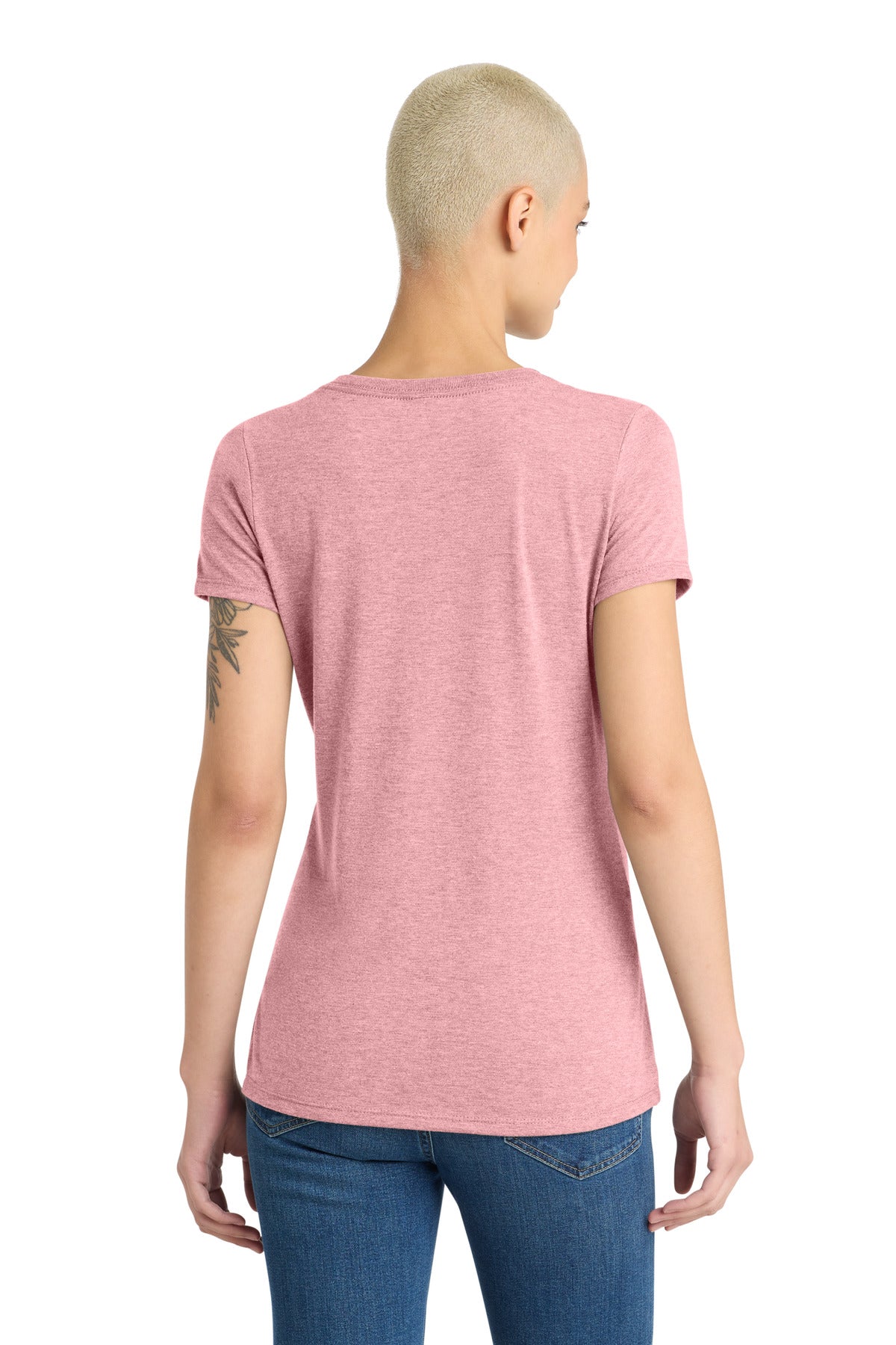 District Women's Perfect Tri V-Neck Tee DM1350L Wisteria Heather