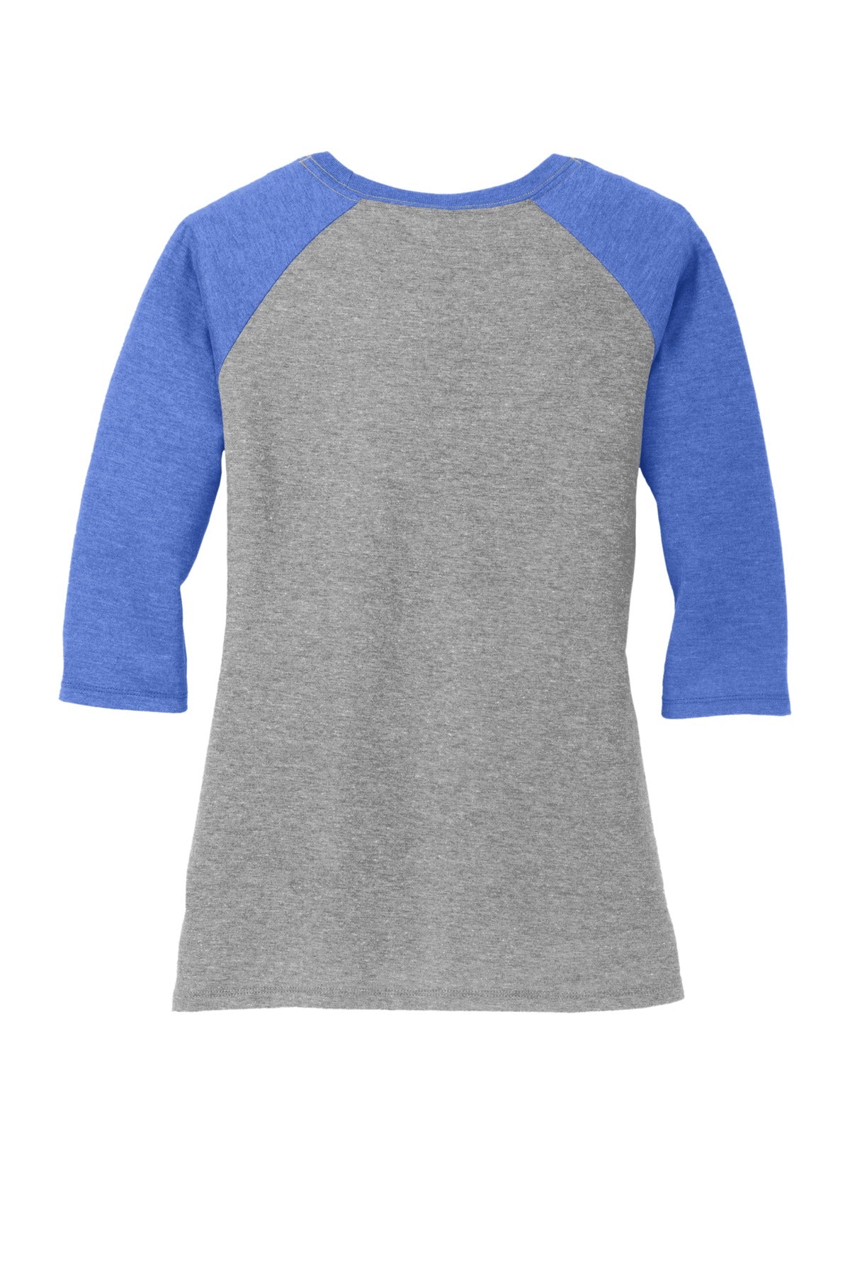 District Women's Perfect Tri 3/4-Sleeve Raglan DM136L Royal Frost/ Grey Frost
