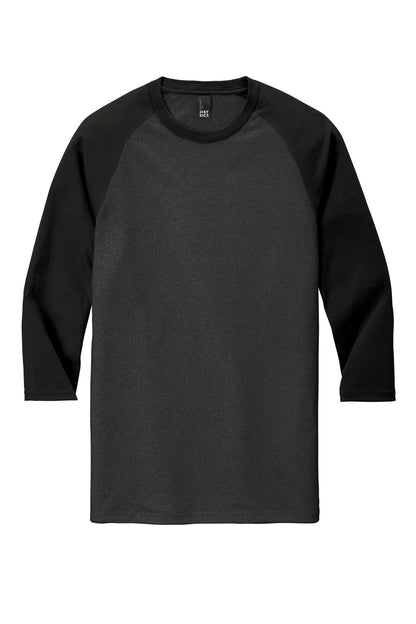 District Perfect Tri 3/4-Sleeve Raglan DM136 Black/ Black Frost