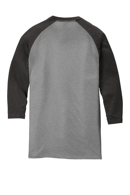 District Perfect Tri 3/4-Sleeve Raglan DM136 Black Frost/ Grey Frost
