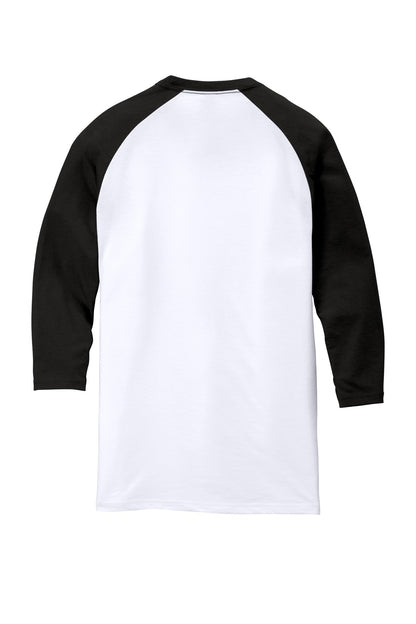 District Perfect Tri 3/4-Sleeve Raglan DM136 Black/ White