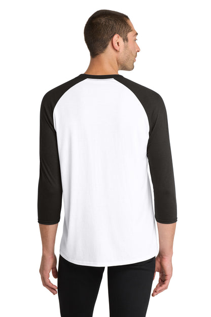 District Perfect Tri 3/4-Sleeve Raglan DM136 Black/ White