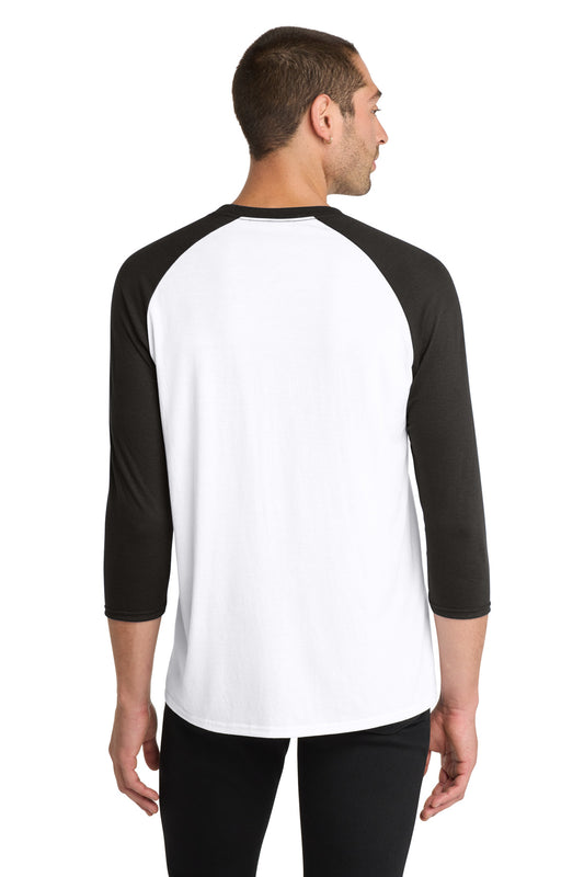 District Perfect Tri 3/4-Sleeve Raglan DM136 Black/ White