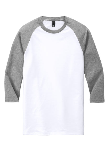 District Perfect Tri 3/4-Sleeve Raglan DM136 Grey Frost/ White