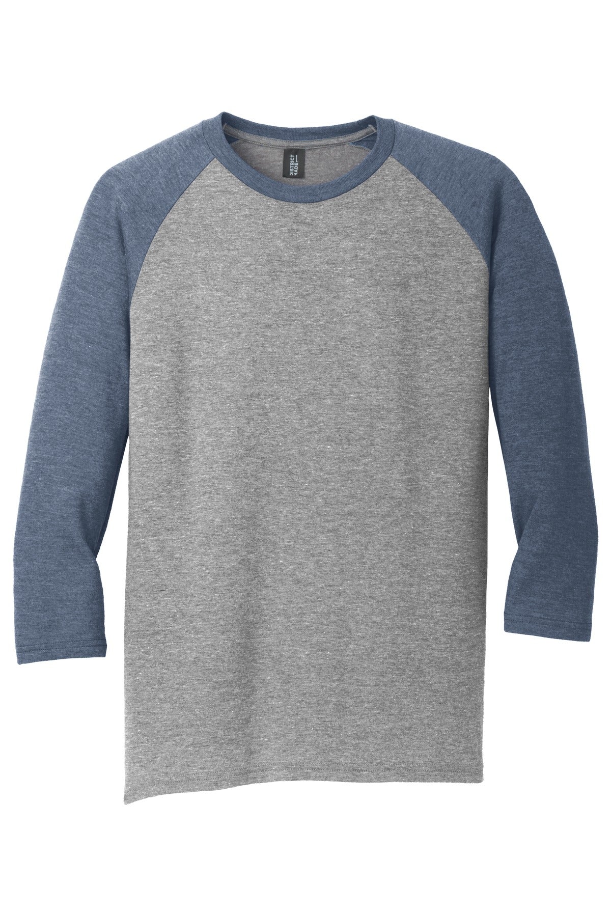 District Perfect Tri 3/4-Sleeve Raglan DM136 Navy Frost/ Grey Frost