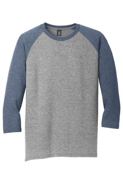 District Perfect Tri 3/4-Sleeve Raglan DM136 Navy Frost/ Grey Frost
