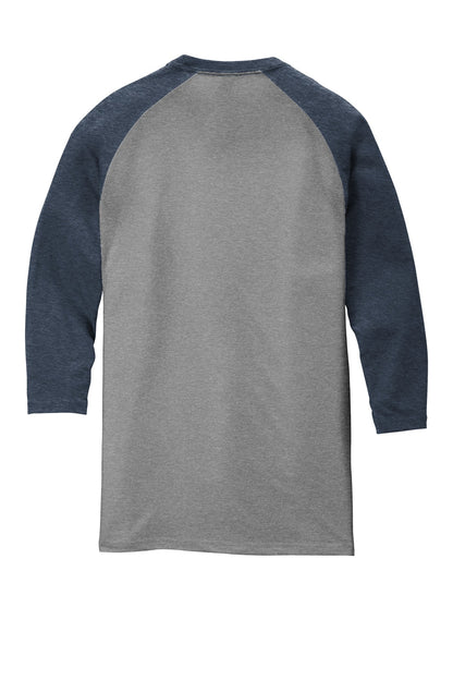 District Perfect Tri 3/4-Sleeve Raglan DM136 Navy Frost/ Grey Frost