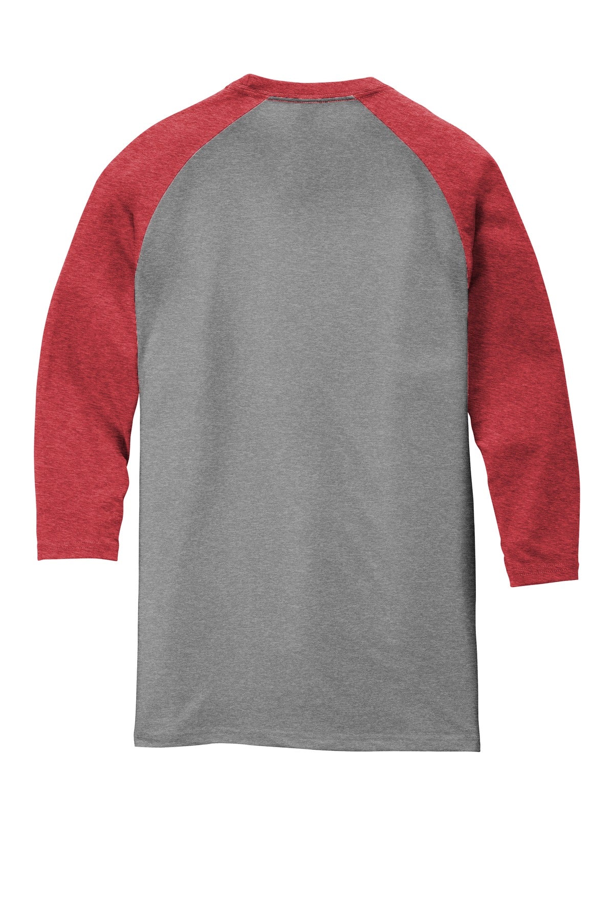 District Perfect Tri 3/4-Sleeve Raglan DM136 Red Frost/ Grey Frost