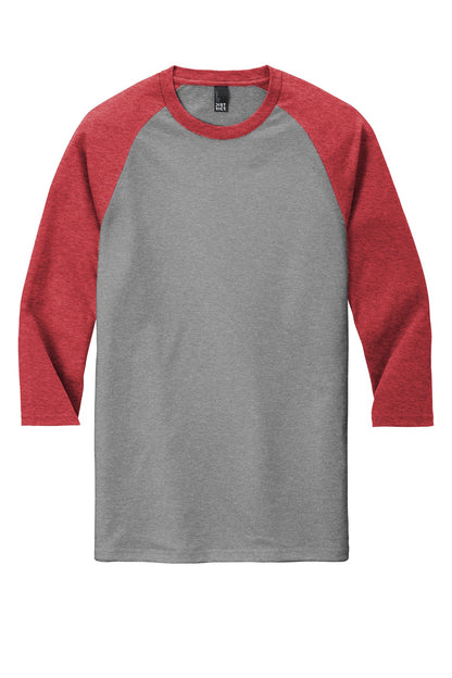 District Perfect Tri 3/4-Sleeve Raglan DM136 Red Frost/ Grey Frost