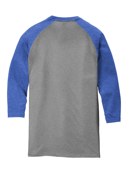 District Perfect Tri 3/4-Sleeve Raglan DM136 Royal Frost/ Grey Frost