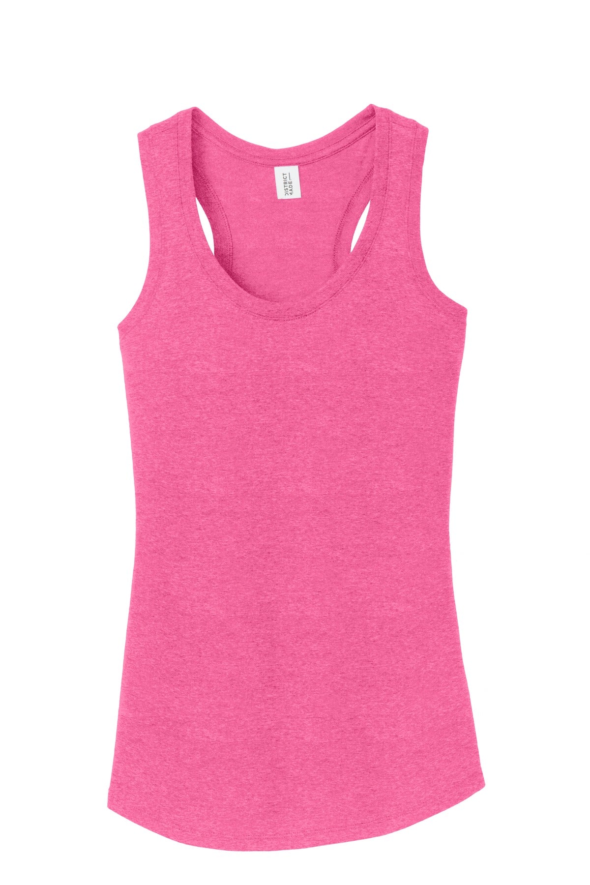 District Women's Perfect Tri Racerback Tank DM138L Fuchsia Frost